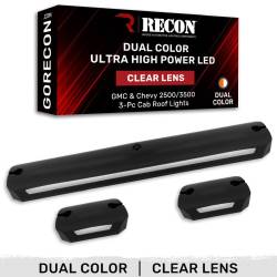 Recon - Recon 264156CLDCHP LED Cab Roof Lights Clear/White/Amber Silverado/Sierra HD - Image 1