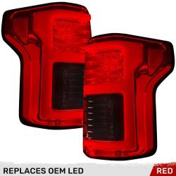Recon - Recon 264468LEDRD OLED Tail Lights Red Lens 18-20 Ford F150 w/BLIS - Image 1