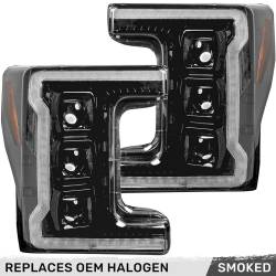 Recon - Recon 264472BKC LED Projector HeadLights Smoked Lens 20-22 Ford Super Duty - Image 1