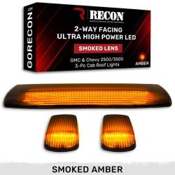 Recon - Recon 264157BKHPAM LED Cab Roof Lights Smoked/Amber 15-19 Silverado/Sierra HD - Image 1