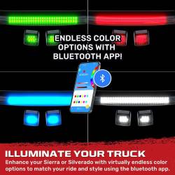 Recon - Recon 264157BKRGB LED Cab Roof Light Kit Smoked/RGB 15-19 Silverado/Sierra HD - Image 3
