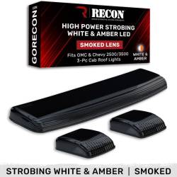 Recon - Recon 264157BKS LED Cab Roof Light Kit Smoked/White/Amber Silverado/Sierra HD - Image 1