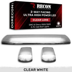 Recon - Recon 264157CLHPWH LED Cab Roof Light Kit Clear/White 15-19 Silverado/Sierra HD - Image 1