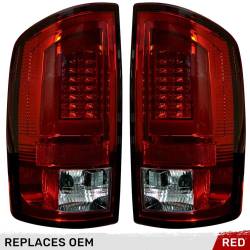 Recon - Recon 264379RD OLED Tail Lights Red Lens for 07-08 RAM Trucks - Image 1