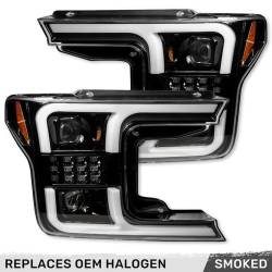 Recon - Recon 264390BKCS Projector HeadLights Smoked Lens 18-20 Ford F150 - Image 1