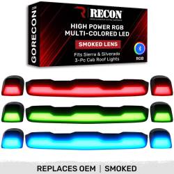 Recon - Recon 264158BKRGB LED Cab Roof Light Kit Smoked/RGB 20-23 Silverado/Sierra HD - Image 1