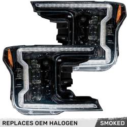 Recon - Recon 264390LEDBKCS LED HeadLights Smoked Lens 18-20 Ford F150 - Image 1