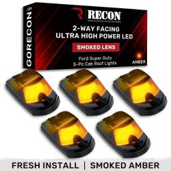 Recon - Recon 264342BKHPAM LED Cab Roof Light Kit Smoked/Amber for 17-25 Super Duty - Image 1
