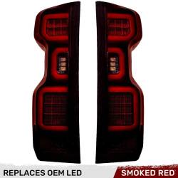 Recon - Recon 264397LEDRBK OLED Tail Lights Red Smoked Lens 19-25 Silverado 1500/HD - Image 1