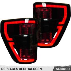 Recon - Recon 264568BK OLED Tail Lights Smoked Lens 21-23 Ford F150 w/BLIS - Image 1