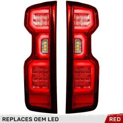 Recon - Recon 264397LEDRD OLED Tail Lights Red Lens 19-25 Silverado 1500/HD - Image 1