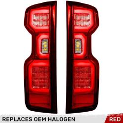 Recon - Recon 264397RD OLED Tail Lights Red Lens 19-25 Silverado 1500/HD - Image 1