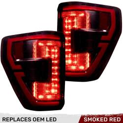 Recon - Recon 264568LEDRBK OLED Tail Lights Red Smoked Lens 21-23 Ford F150 w/BLIS - Image 1