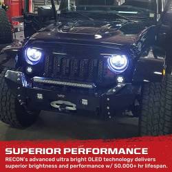 Recon - Recon 264134WHBK LED Turn Signal Lenses Smoked/White for 07-18 Wrangler JK - Image 2