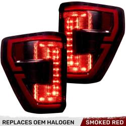 Recon - Recon 264568RBK OLED Tail Lights Red Smoked Lens 21-23 Ford F150 w/BLIS - Image 1