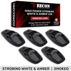 Recon - Recon 264346BKS LED Cab Roof Light Kit Smoked/White/Amber for 19-23 RAM HD - Image 1
