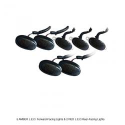 Recon - Recon 264139BK LED Fender/Grille Marker Light Kit Red/Amber 09-14 F150 Raptor - Image 1