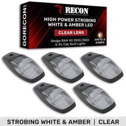 Recon - Recon 264346CLS LED Cab Roof Light Kit Clear/White/Amber for 19-23 RAM HD - Image 1