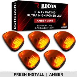 Recon - Recon 264143AMHPAM LED Cab Roof Light Kit Amber/Amber 99-16 Super Duty - Image 1
