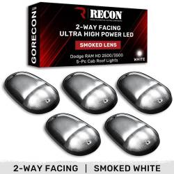 Recon - Recon 264146BKHPWH LED Cab Roof Light Kit Smoked/White for 03-18 RAM HD - Image 1