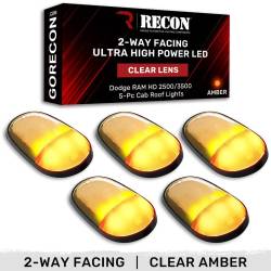 Recon - Recon 264146CLHPAM LED Cab Roof Light Kit Clear/Amber for 03-18 RAM HD - Image 1