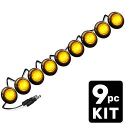 Recon - Recon 264227AMBK Universal LED Air Damn Light Kit 9pc. Smoked/Amber - Image 2