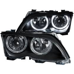 Anzo USA - Anzo USA 121140 Projector Headlight Set w/LED Halo Black for 02-05 BMW 3-Series - Image 1