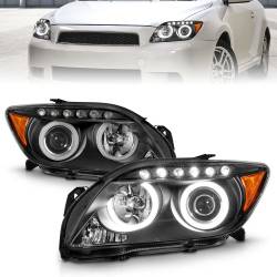 Anzo USA - Anzo USA 121119 Projector Headlight Set w/CCFL Halo Black for 05-10 Scion TC - Image 1
