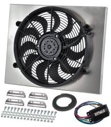 Derale - Derale 66821 Single 17" Electric RAD Fan/Alum Shroud Kit w/PWM Controller - Image 1