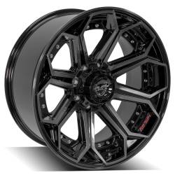 4PLAY - 4PLAY Wheels 4P80R 22x10 8x180 -24mm Gloss Black/Machine 4P80R-22100-8180-24BBT - Image 3