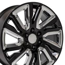 OE Wheels LLC - OE Wheels CV39 22x9 6x5.5 28mm Gloss Black/Chrome CV39-22090-6550-28B-ic - Image 3