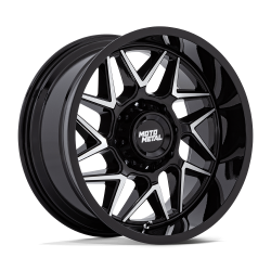 Moto Metal - Moto Metal MO812 TURBINE 20x9 5x5.0 20mm Gloss Black/Machined MO812BD20905020 - Image 1