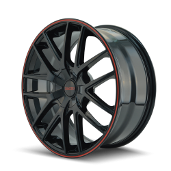 Touren - Touren Wheels 3260-TR60 17x7.5 4x100/4.5 42mm Gloss Black/Red 3260-7701BR - Image 2