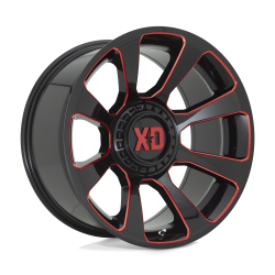 XD - XD Wheels XD854 REACTOR 20x10 5x5.0 5x5.5 -18mm Gloss Black/Red XD85421035918N - Image 1