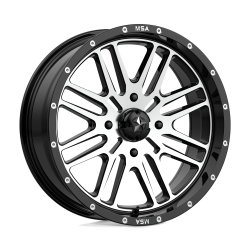 MSA Offroad Wheels - MSA Wheels M38-018756 M38 BRUTE 18x7 4x156 10mm Gloss Black/Machined - Image 1