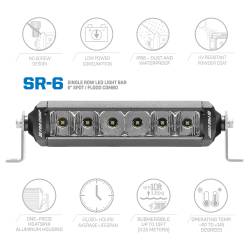ProComp - Pro Comp 75106 Motorsports Series Single Row Light Bar 6" White Combo Beam - Image 2
