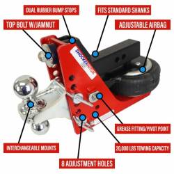 Shocker Hitch - Shocker Hitch SH-HD640-250-2SC Shocker HD 20K 2.5" Air Receiver Hitch - Image 10