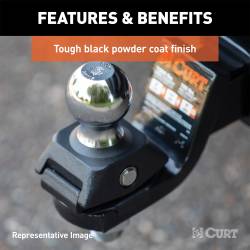 CURT - CURT 45144 RockerBall Cushion Hitch w/2" Ball 2" Shank 7500 lbs 5" Drop - Image 3