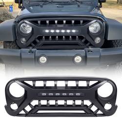 AMERICAN MODIFIED - AMERICAN MODIFIED AMJPAA00133 Armor Grille w/Off-Road Lights Matte Black - Image 1