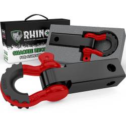 Rhino USA - Rhino USA RG-HTHITCH2 Red Shackle Hitch Receiver w/D-Ring Red - Image 1