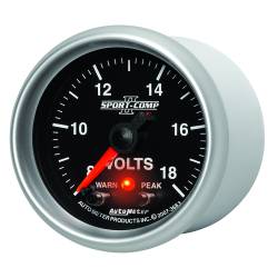 AutoMeter - AutoMeter 3683 Sport-Comp II Volt Meter w/Peak & Warn Gauge 8-18V 2-1/16" - Image 2