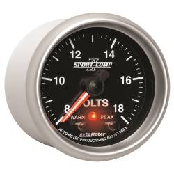 AutoMeter - AutoMeter 3683 Sport-Comp II Volt Meter w/Peak & Warn Gauge 8-18V 2-1/16" - Image 5