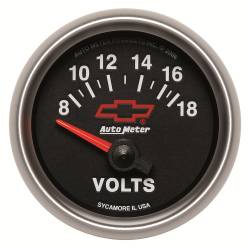 AutoMeter - AutoMeter 3692-00406 Volt Meter Gauge 8-18V 2-1/16" for Chevy Red Bowtie - Image 1