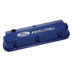 Ford Performance Parts - Ford Racing 302-136 Slant Edge Blue Valve Covers w/Raised Ford Logo for SBF - Image 1