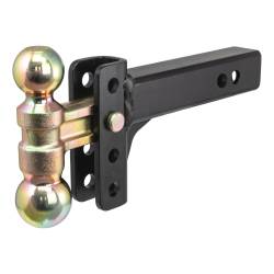 CURT - CURT 45903 Slim Adjustable Channel Mount w/Dual Ball 2" Shank 10K 3-3/4" Drop - Image 1