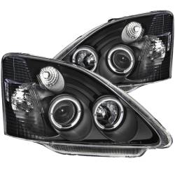 Anzo USA - Anzo USA 121057 Black Projector Headlight Set w/LED Halo for 02-04 Honda Civic - Image 1