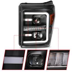 Anzo USA - Anzo USA 111406 Black Projector Headlight Set for 11-16 Ford F250/F350/F450 - Image 3