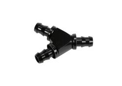 Fleece Performance - Fleece FPE-FIT-Y08-BLK 1/2" Black Aluminum Y Barbed Fitting -8 Pushlock Hose - Image 1