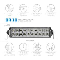 ProComp - Pro Comp 75210 Motorsports Series Double Row LED Light Bar 10" White Combo Beam - Image 2