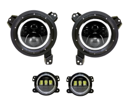 Quake LED - Quake LED QTE962 DRL Halo Turn Signal Headlight & Fog Light Set for JL - Image 1
